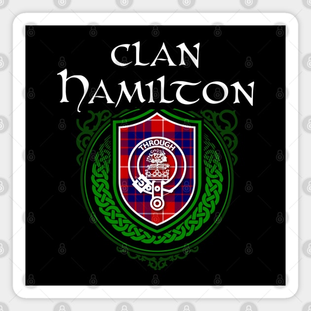 Clan Hamilton Surname Scottish Clan Tartan Crest Badge Magnet by Celtic Folk